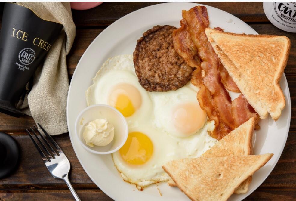 Cafe breakfast from Pensacola beach